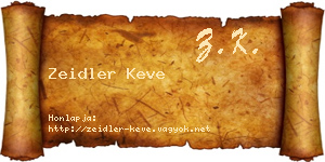 Zeidler Keve névjegykártya